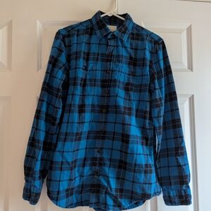 American Eagle Outfitters Blue and Black Checkered Shirt